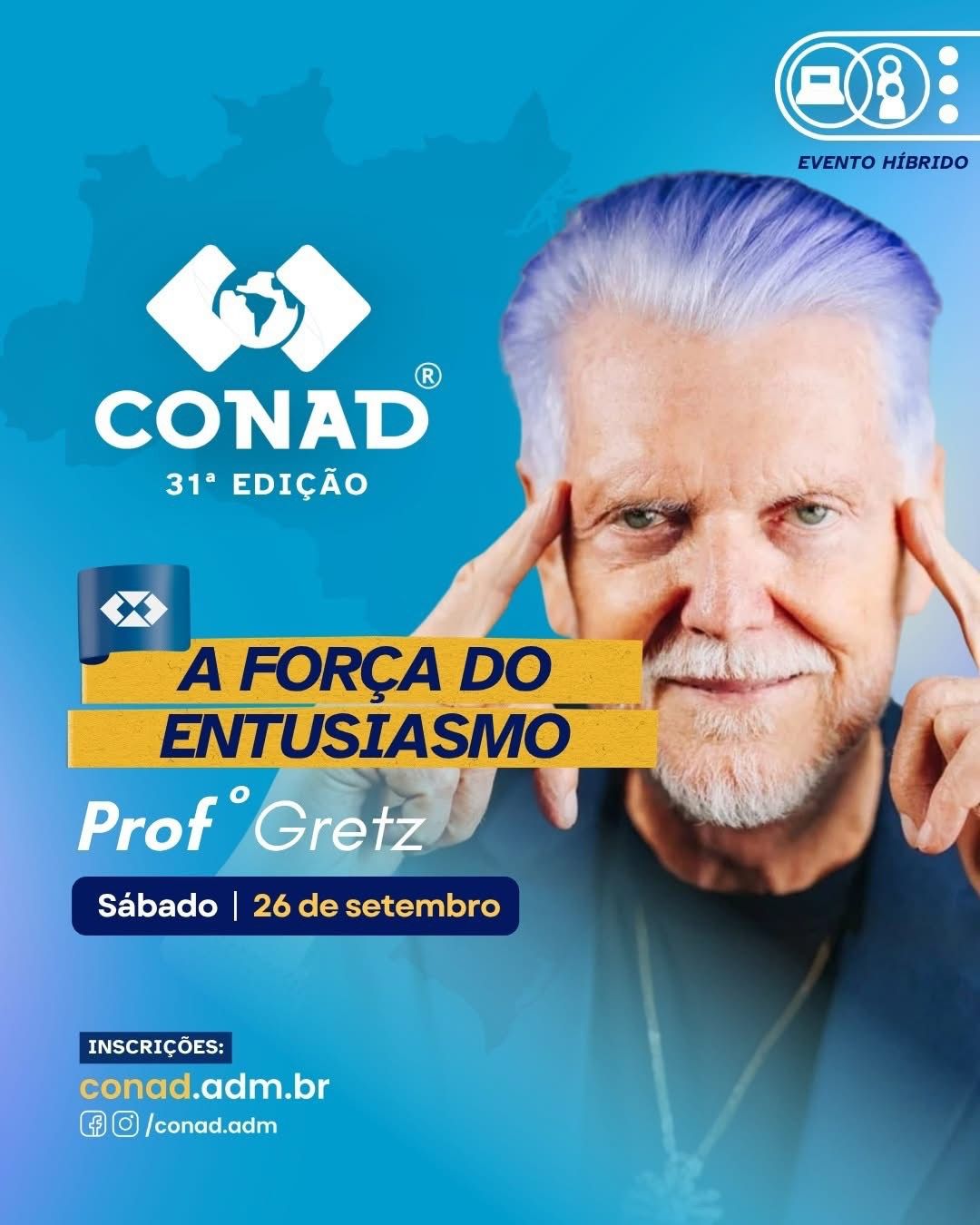 Palestra Magna no CONAD 2026: "Entusiasmo move pessoas. E pessoas movem o mundo"