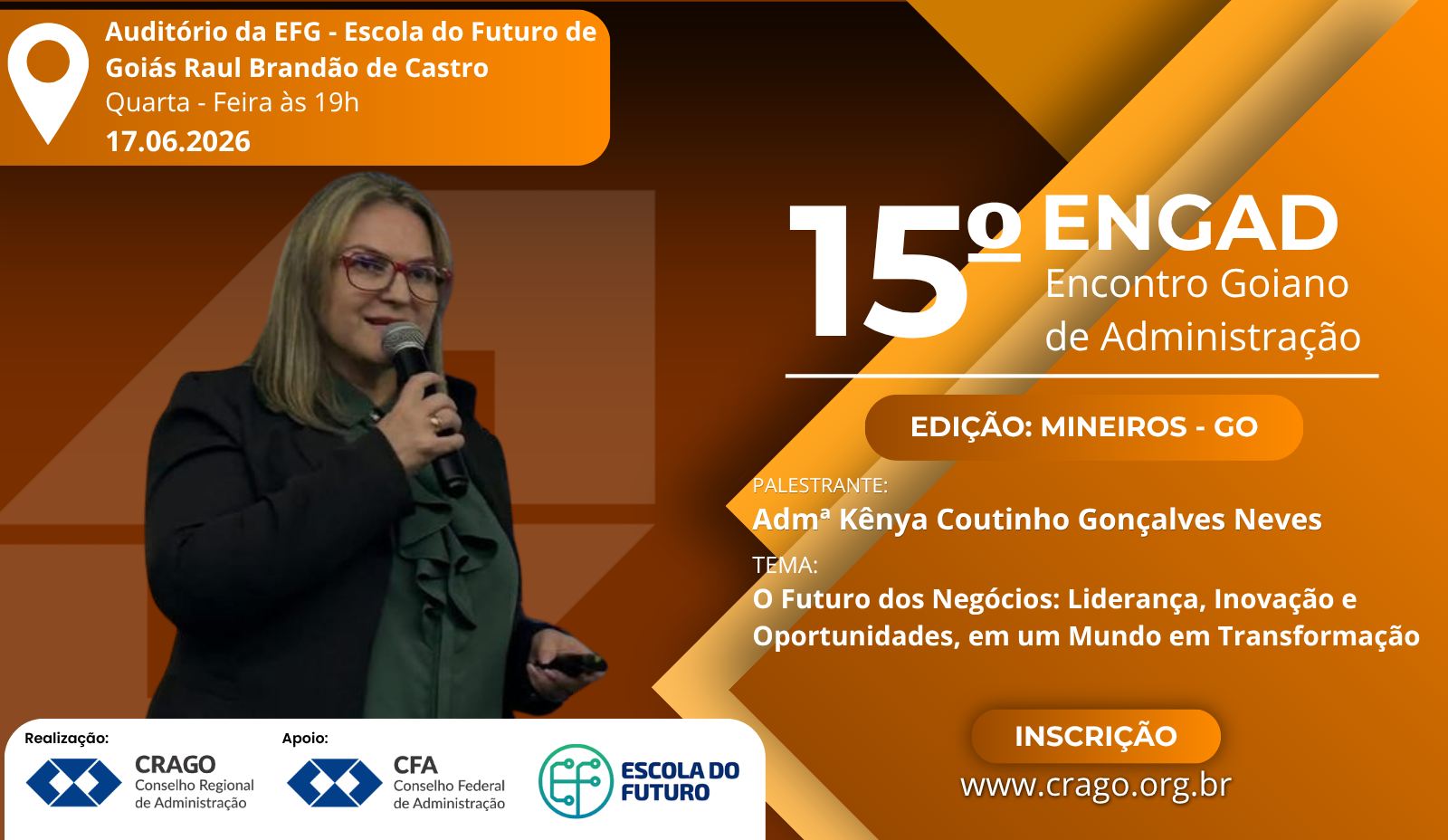 Vem aí, o 15º ENGAD – edição Mineiros, no dia 17 de junho