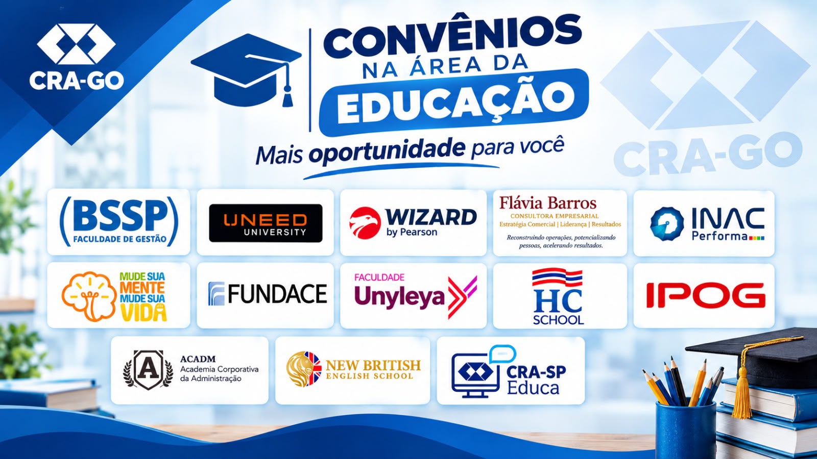 CRA-GO amplia oportunidades de acesso à educação por meio de convênios